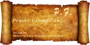 Preckl Filoméla névjegykártya